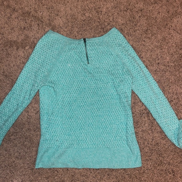 American Eagle Teal zipper back sweater - Picture 4 of 5